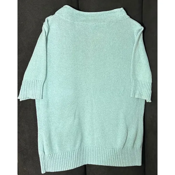 Pendleton Women's Large Blue Short Sleeve Sweater Lightweight‎ Cotton Knit Top - Image 2