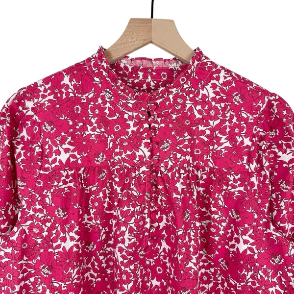 J. Crew Floral Popover Blouse Blushing Meadow Sz S NWT - Image 4