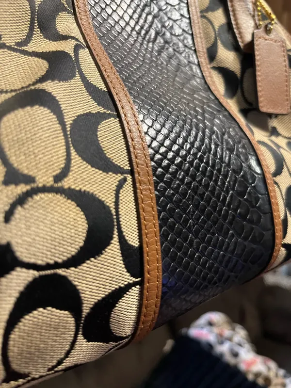 Coach Snake Stripe Signature Drawstring Carryall - Image 7