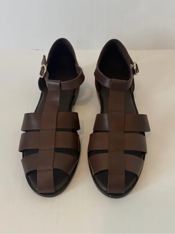 Pilcro Maris Fisherman Sandals in Brown Leather - Image 4