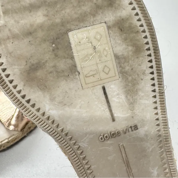 Dolce Vita Rose Gold Faux Leather Mule Slides Womens 6 Beachy Casual Sandals - Image 8
