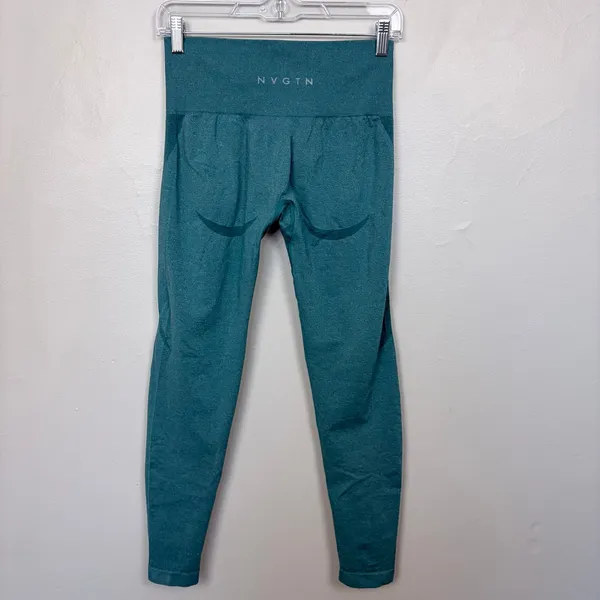 NVGTN Teal Contour Seamless Leggings Athleisure Gym High Waist Size Medium‎ - Image 6