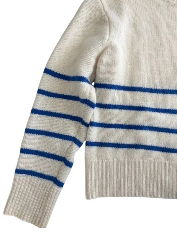 Frame Clean Stripe Cashmere Sweater Jet Stream Multi XL - Image 4