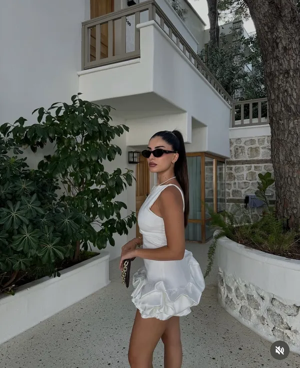 Zara dress mini white fitted bodycon with ruffled skirt party evening wedding - Image 2
