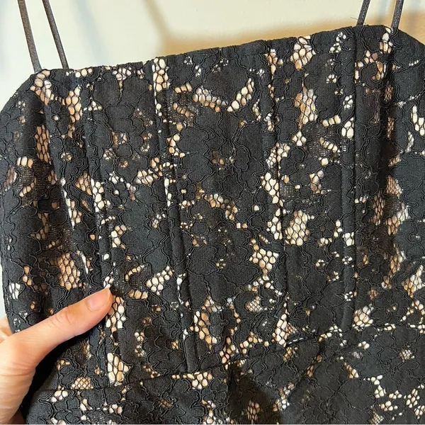 Lulu's‎ Black Floral Lace Mini Dress Keep It Social XS - Image 5