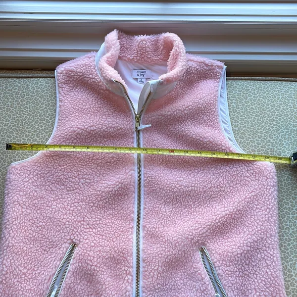 Crown & Ivy Pink Fleece Vest - Image 8