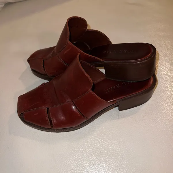 Cole Haan Brown Leather Slide Mules 90s Chic - Image 6