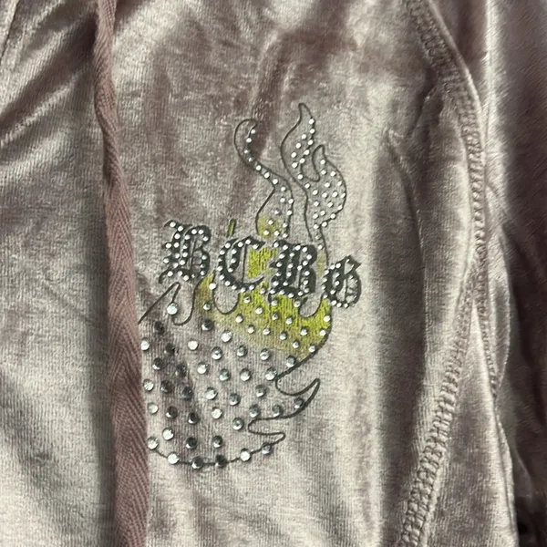 BCBGMAXAZRIA Pink Misted Grape Velour Tracksuit XL - Image 4