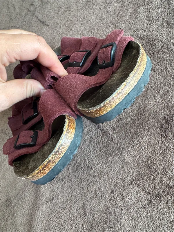 Betula by Birkenstock Women's Triple-Strap Suede Sandals in Wine - Image 6