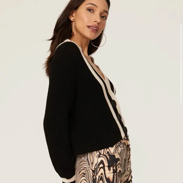 Black and White Varsity Cardigan - Image 2