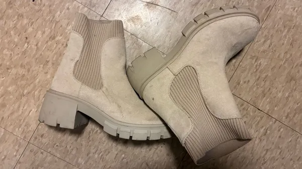 Sincerely Jules Cream Color Knit and Faux Suede Boots - Image 5