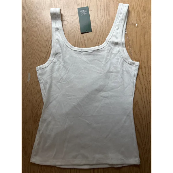 New Women's Wild Fable *Maui* Ribbed Tank Top Stretchy White Size Medium - Image 4