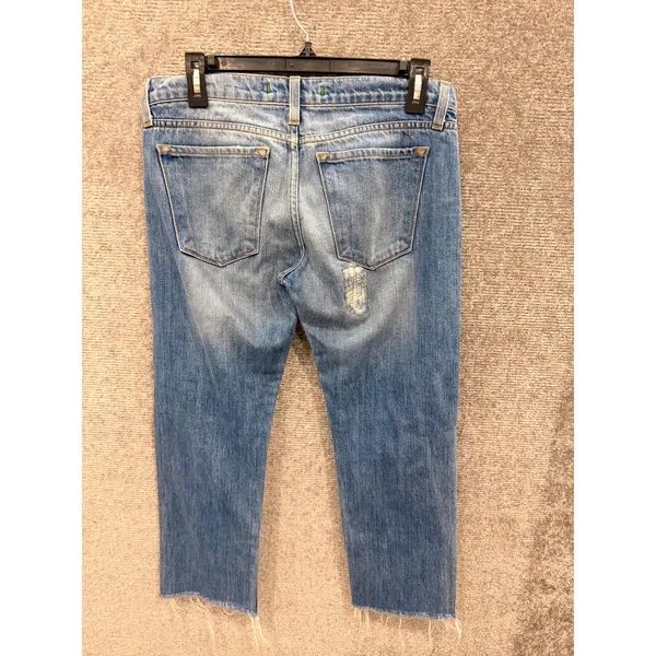 J Brand Women Jeans 24 Blue Vida Distressed Straight Leg Raw Hem 1257U353 - Image 4