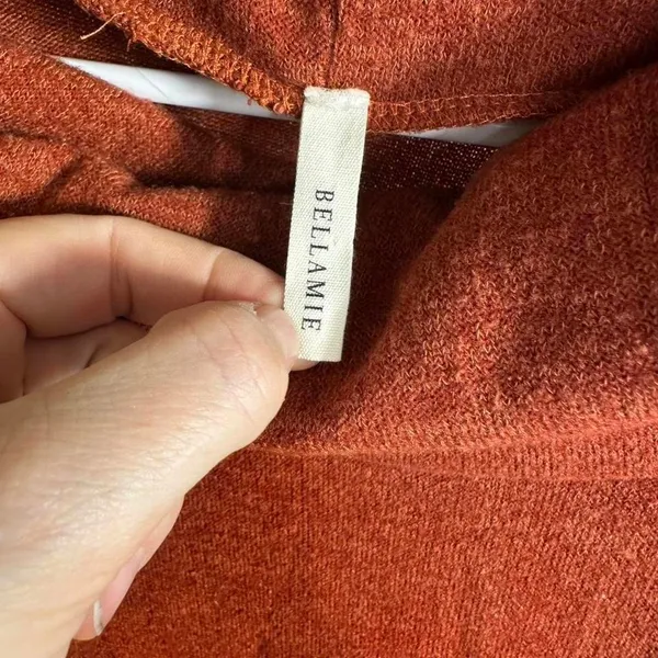 P98. Bellamie - burnt Orange long sleeve top with cowl neck - Image 2