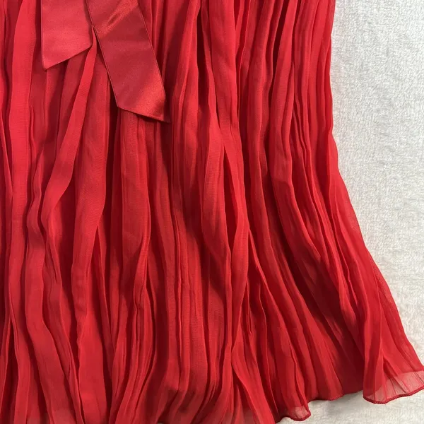 Victoria's Secret Babydoll L Large Cami Top Lace Pleated Lingerie‎ Satin Bow Red - Image 6