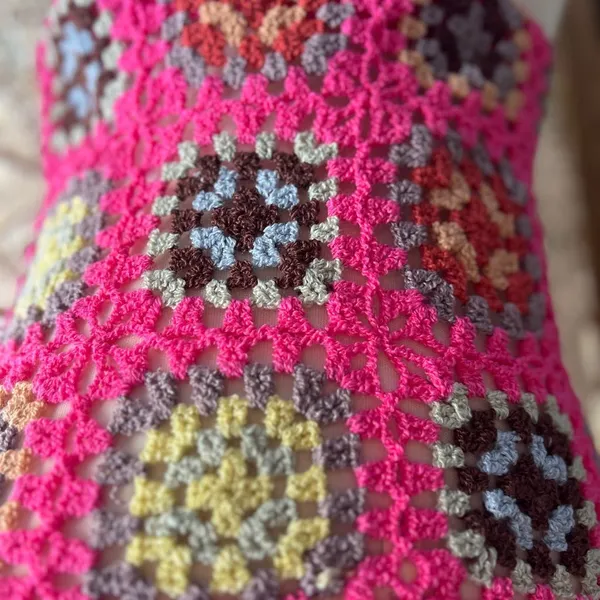 POL Grandma Core Colorful Crochet Women Top - Image 7