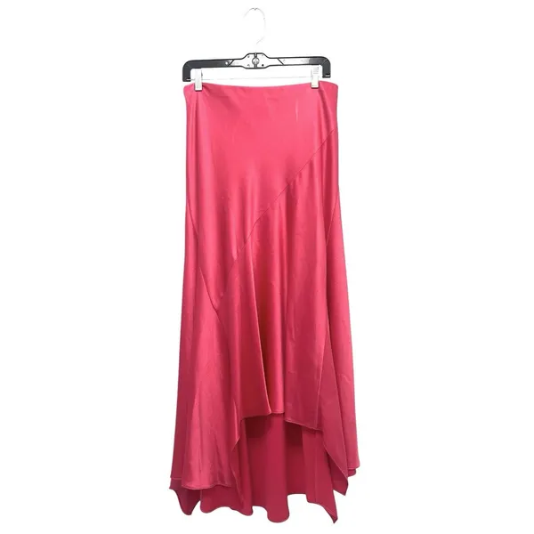 Alice + Olivia Rosa Slip Skirt Pink Asymmetric Feminine Satin Women's Size 10 - Image 7