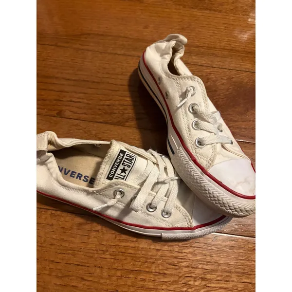 Converse Chuck Taylor All Star Low Top Cream Canvas Sneakers‎ Women's Size 7 - Image 8