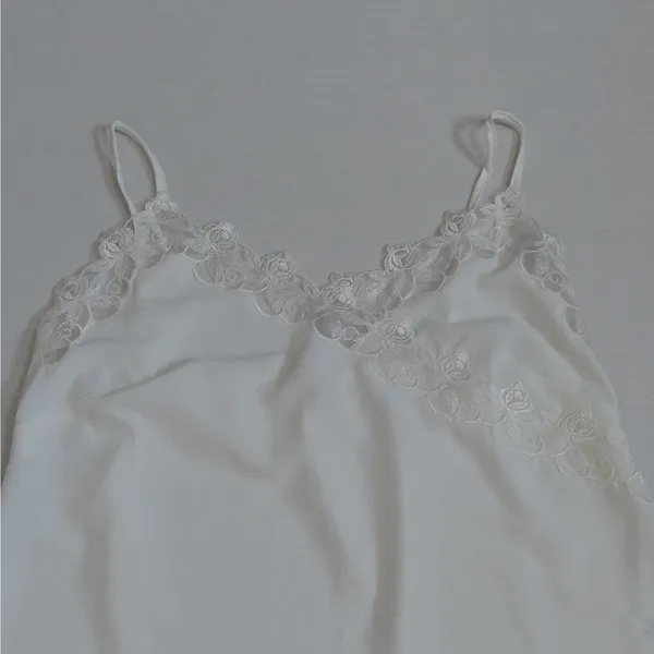 90s Revival Y2K Cami Babydoll Top Sz Small White Coquette Fairycore Tank entro - Image 6