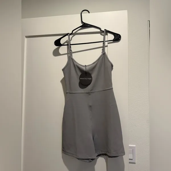 White Fox Clearly Into You Ribbed Playsuit - Grey - Image 7