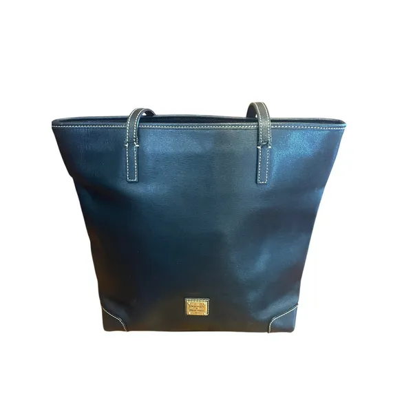DOONEY & BOURKE saffiano leather charleston shopper tote big black purse bag - Image 2