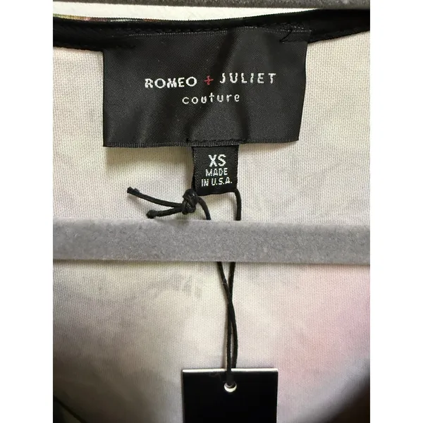 Romeo‎ + Juliet Couture Floral Bodycon Mini Dress Black V Neck XS NEW nWT - Image 5
