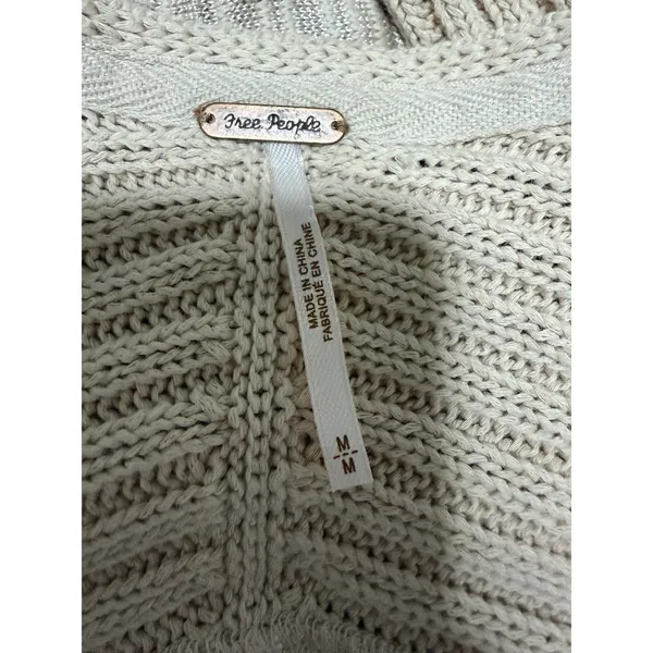 Free People Ribs & Ruffles Tunic Sweater Ivory Women's Size‎ Medium - Image 11