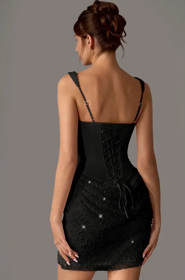 azazie Niamh Black Mini Dress - Image 2