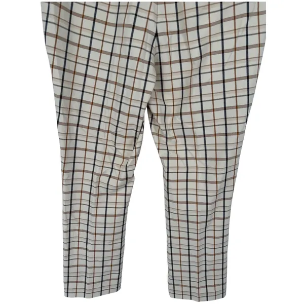 NWT Anthropologie Essential Collection Plaid Trouser Pants Ivory Check Size‎ 16T - Image 11