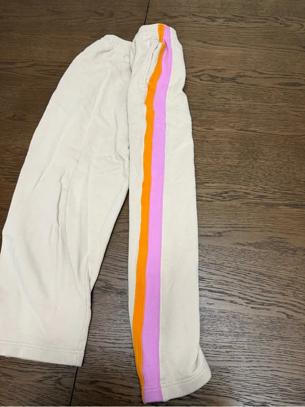 French Connection Beige Hoodie & Jogger Set with Pink and Orange Accents - Image 6