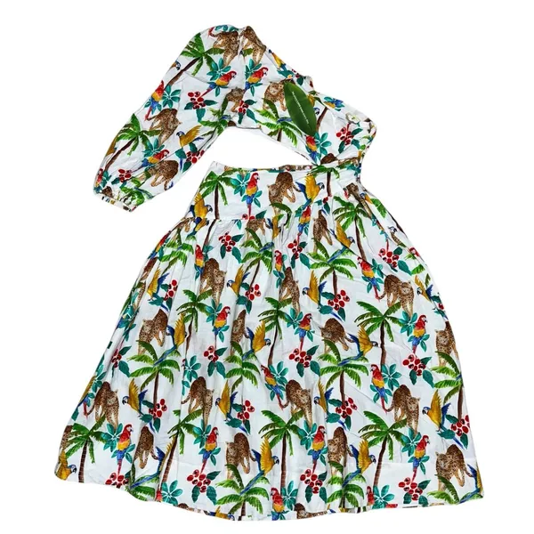 Farm Rio Tropical‎ Paradise One Shoulder Cut Out Midi Dress Women's Size Large - Image 2