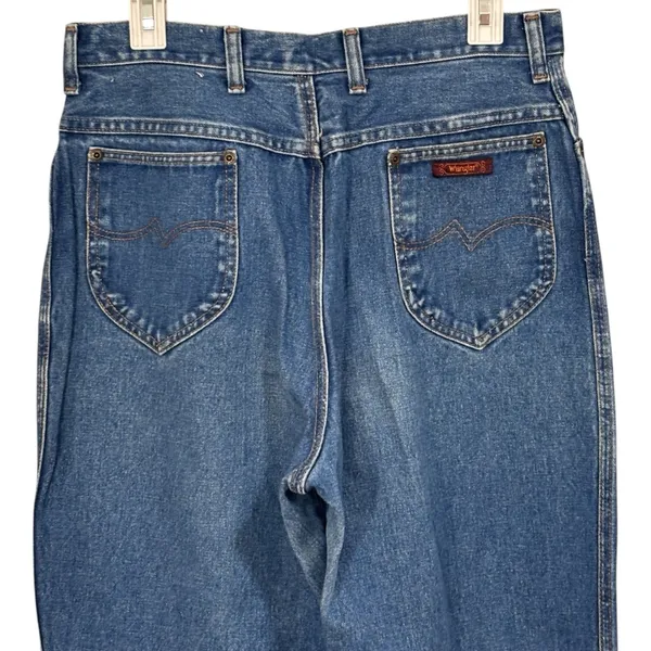 Vintage Wrangler Blue Jeans Straight Leg Size 16 Misses - Image 9