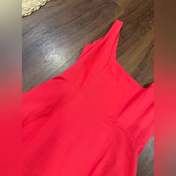 Elexiay Kogi Crochet cut out A Line Mini Dress Square Neck Red $300 M revolve - Image 7
