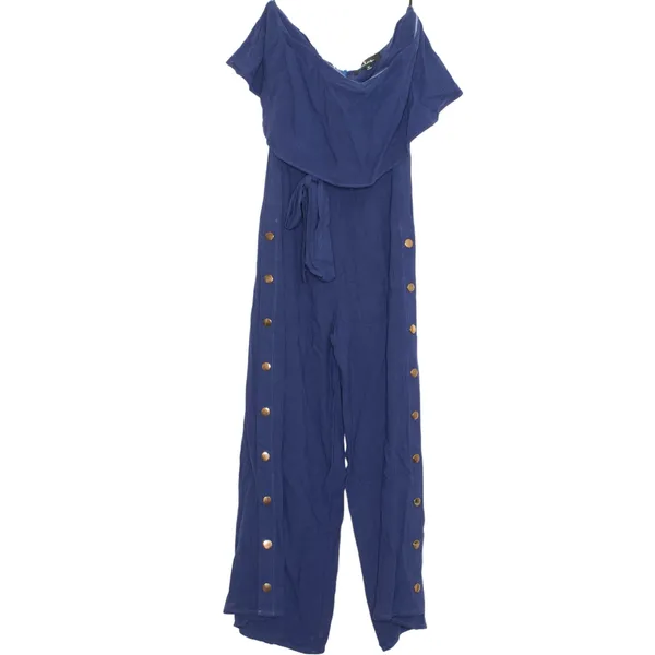 NWT Lulus Jumpsuit Lanah Y2K Boho Coastal Minimalist Strapless Linen Size Medium - Image 2