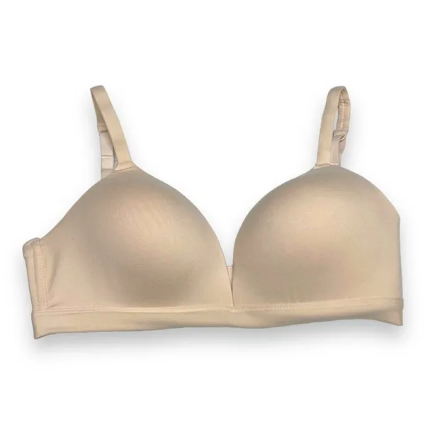 Anne Klein Womens Bra Sz 34C Peach Wirefree No‎ Wire T-Shirt Solid Tee Shirt - Image 2