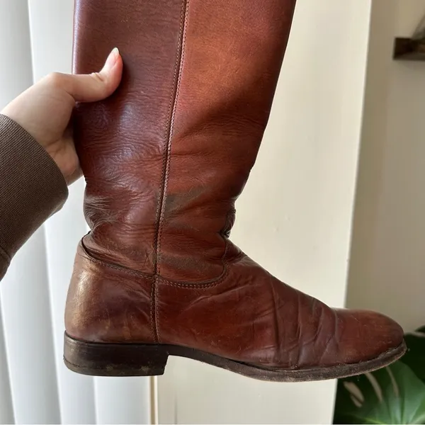Frye Melissa Button Brown Leather Cognac Tall Riding Boots, Women’s Size 7 - Image 11
