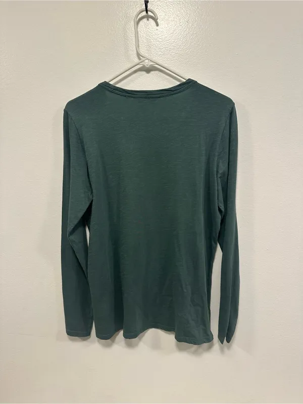 Toad&Co Women's Long-Sleeve organic cotton Crew Tee in Teal Green Size medium - Image 5