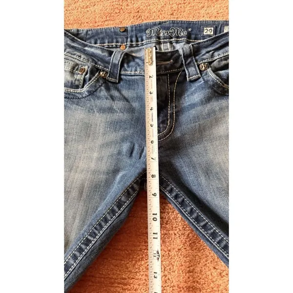 Miss Me Bootcut Jeans Size 29 Medium Wash Embroidered Back Pockets - Image 9