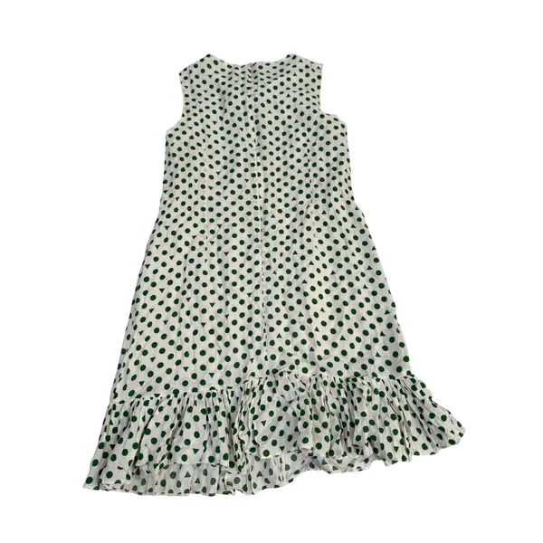 Handmade Green‎ Polka Dot Peter Pan Collar Sleeveless Mini Dress Cottagecore - Image 3