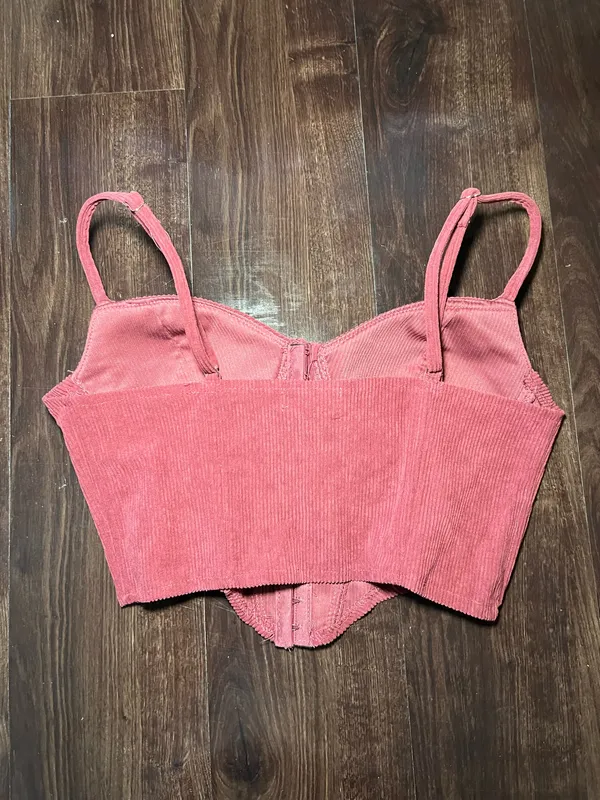 Say what wine corduroy corset top size large - Image 2