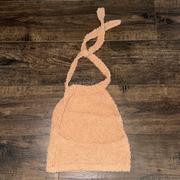 NWT SKIMS Fuzzy Crop Halter Top - Image 2
