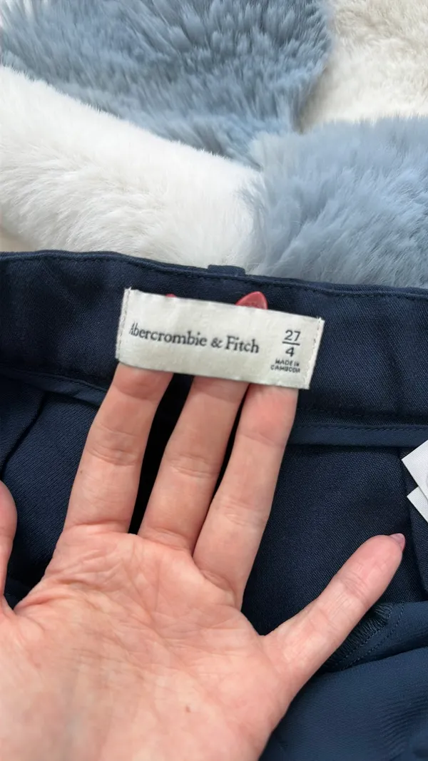 Abercrombie navy Trousers Wide-Leg - Image 2