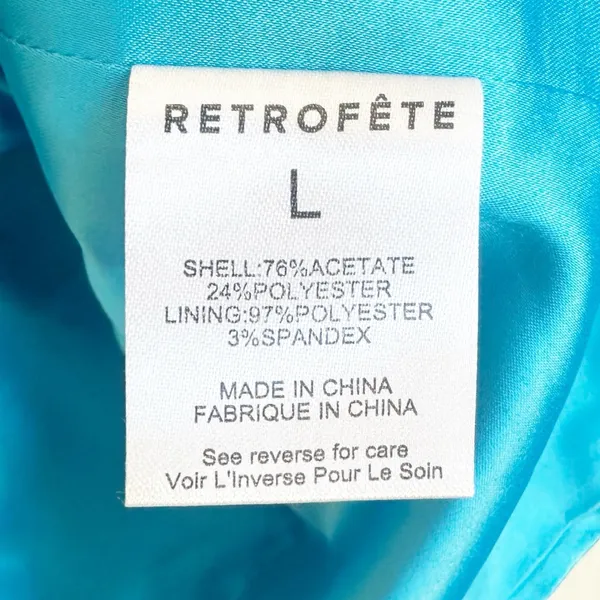 Retrofête NWT Janessa Dress Aqua Blue Mini Cocktail Square Neck Thin Strap Large - Image 10
