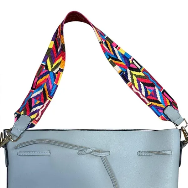 Nathaniel Colorful Strap Bucket Bag Blue - Image 3