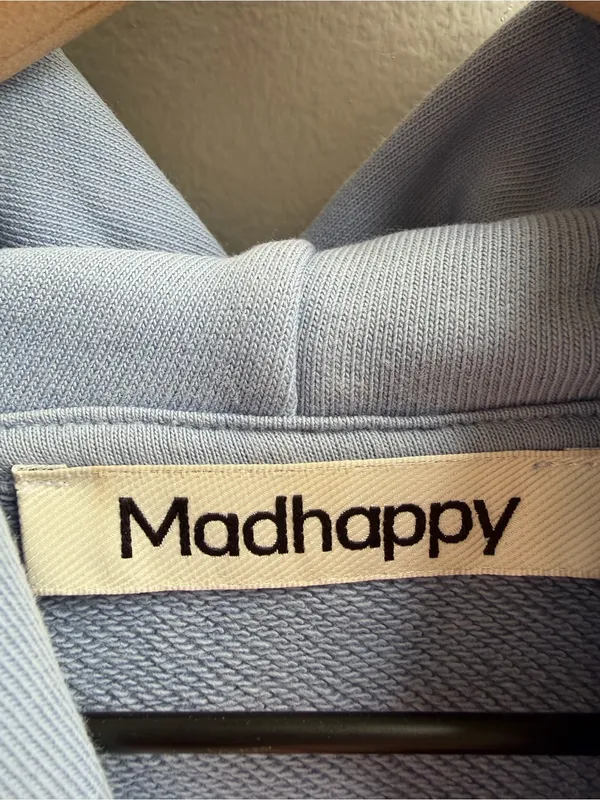 Madhappy Pastel Arch Logo Frost Blue Hoodie Size Medium Unisex Oversized - Image 6