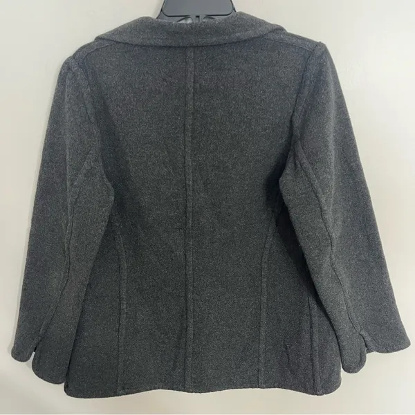 Women's Vintage Field‎ Manor Wool Blend Open Front Jacket Coat Size 6 Gray - Image 8