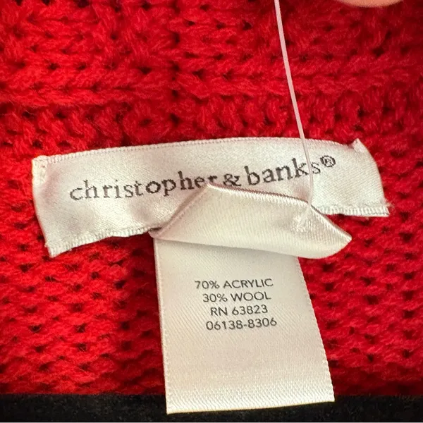 Christopher‎ & Banks Red Cardigan Size Medium - Image 6