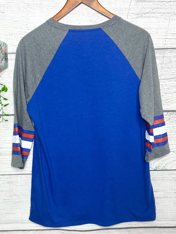 NIKE University of Florida Gators Blue & Orange Sporty Raglan Tee Size Large - Image 6