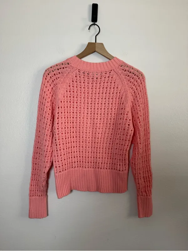 J.CREW Pointelle Open Knit Crew Neck Sweater - Image 5