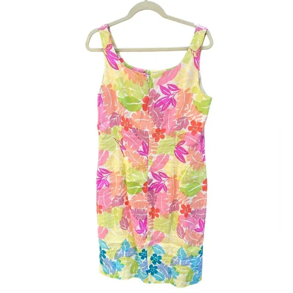 Barry Bricken Vintage Colorful Tropical Leaf Dress - Image 2